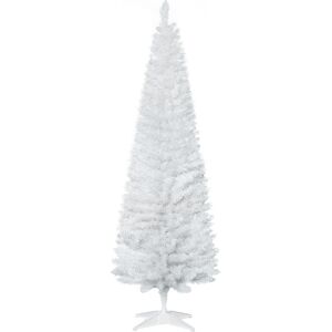 HOMCOM 1.8m 6ft Artificial Pine Pencil Slim Tall Christmas Tree with 390 Branch Tips Xmas Holiday Décor with Stand White Aosom UK HOMCOM 1.8m 6ft Artificial Pine Pencil Slim Tall Christmas Tree with 390 Branch Tips Xmas Holiday Décor with Stand White Aosom UK