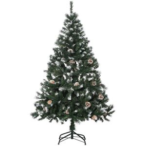 HOMCOM 5FT Artificial Christmas Tree with Pine Cones, Holiday Home Xmas Decoration Automatic Open, Green Aosom UK HOMCOM 5FT Artificial Christmas Tree with Pine Cones, Holiday Home Xmas Decoration Automatic Open, Green Aosom UK