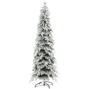 HOMCOM Pencil Christmas Tree, 7ft Artificial Christmas Tree, Snow Flocked Xmas Tree with Downswept Branches and 800 Tips, for Home, Green Aosom UK HOMCOM Pencil Christmas Tree, 7ft Artificial Christmas Tree, Snow Flocked Xmas Tree with Downswept Branches and 800 Tips, for Home, Green Aosom UK
