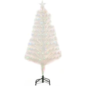 HOMCOM 4 Feet Prelit Artificial Christmas Tree with Fiber Optic LED Light, Holiday Home Xmas Decoration, White Aosom UK HOMCOM 4 Feet Prelit Artificial Christmas Tree with Fiber Optic LED Light, Holiday Home Xmas Decoration, White Aosom UK