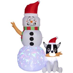 Outsunny 6.2FT Christmas Inflatable Snowman with Dog, Christmas Blow Up Outdoor LED Display for Garden Party Aosom UK Outsunny 6.2FT Christmas Inflatable Snowman with Dog, Christmas Blow Up Outdoor LED Display for Garden Party Aosom UK