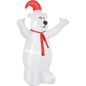 HOMCOM 6ft Tall Outdoor Inflatable Bear Lighted Christmas Decor - Red HOMCOM 6ft Tall Outdoor Inflatable Bear Lighted Christmas Decor - Red