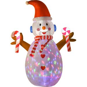 HOMCOM 2.4m Christmas Inflatable Snowman with Candy, Rotating Lighted for Home Indoor Outdoor Garden Lawn Decoration Party Prop HOMCOM 2.4m Christmas Inflatable Snowman with Candy, Rotating Lighted for Home Indoor Outdoor Garden Lawn Decoration Party Prop