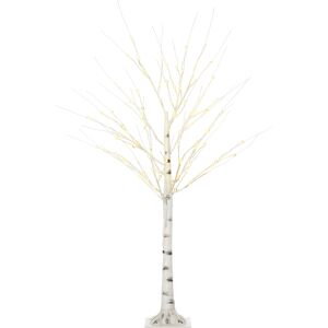 HOMCOM 5ft Artificial White Birch Tree Light with 96 Warm White Pre-Lit LED Light for Indoor and Covered Outdoor Use HOMCOM 5ft Artificial White Birch Tree Light with 96 Warm White Pre-Lit LED Light for Indoor and Covered Outdoor Use
