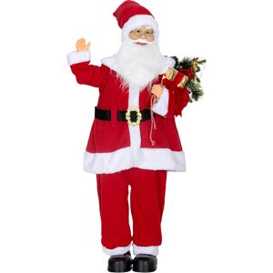 HOMCOM Life Size Santa Claus Christmas Decoration, Voice-Activated with Twinkling LED Lights, Red HOMCOM Life Size Santa Claus Christmas Decoration, Voice-Activated with Twinkling LED Lights, Red