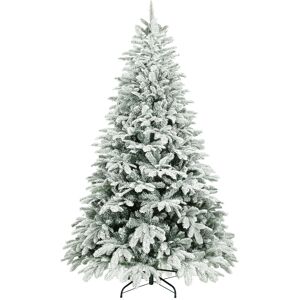 HOMCOM 7 ft Artificial Flocked Christmas Tree with 1867 Branches, Hinged Xmas Tree with Foldable Metal Stand, Easy Assembly for Home Office Decor HOMCOM 7 ft Artificial Flocked Christmas Tree with 1867 Branches, Hinged Xmas Tree with Foldable Metal Stand, Easy Assembly for Home Office Decor