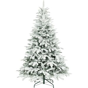 HOMCOM 6 ft Artificial Flocked Christmas Tree with 1182 Branches, Hinged Xmas Tree with Foldable Metal Stand, Easy Assembly for Home Office Decor HOMCOM 6 ft Artificial Flocked Christmas Tree with 1182 Branches, Hinged Xmas Tree with Foldable Metal Stand, Easy Assembly for Home Office Decor
