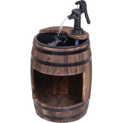 Outsunny Wood Barrel Patio Water Fountain Electric Pump Garden Decorative Ornament with Flower Planter Decor Aosom UK Outsunny Wood Barrel Patio Water Fountain Electric Pump Garden Decorative Ornament with Flower Planter Decor Aosom UK
