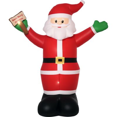 Outsunny 8ft Inflatable Christmas Santa Claus Holds Light Sign of Blessings, Blow-Up Outdoor LED Yard Display for Lawn Garden Party Outsunny 8ft Inflatable Christmas Santa Claus Holds Light Sign of Blessings, Blow-Up Outdoor LED Yard Display for Lawn Garden Party