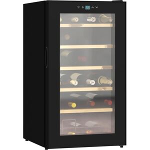 HOMCOM 24 Bottles Freestanding Wine Fridge w/ Glass Door, 65L Single Zone Wine Cooler Fridge w/ Digital Touch Screen Controls, LED Light, Black