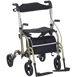 HOMCOM 2 in 1 Wheelchair & Folding Rollator Walker with Seat, Footrest Combo, Storage Bag, Adjustable Height, 4 Wheeled Walker, Yellow-green HOMCOM 2 in 1 Wheelchair & Folding Rollator Walker with Seat, Footrest Combo, Storage Bag, Adjustable Height, 4 Wheeled Walker, Yellow-green