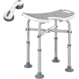 HOMCOM Bath Stool with Suction Cup Fee, 'U' Seat Padded Shower Stool, 39-51.5cm Adjustable Height, Grey Aosom UK HOMCOM Bath Stool with Suction Cup Fee, 'U' Seat Padded Shower Stool, 39-51.5cm Adjustable Height, Grey Aosom UK