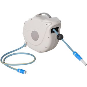 Outsunny Retractable Hose Reel w/ Any Length Lock, Auto Rewind Slow Return System, and 180° Swivel Wall Mounted Bracket, 20m+1.5m