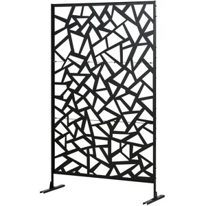 Outsunny Freestanding Garden Partition Screen Metal Decorative Outdoor Divider with Expansion Screws for Garden Patio Deck