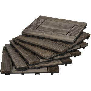 Outsunny 27 Pcs Wooden Interlocking Decking Tiles, 30 x 30 cm Outdoor Flooring Tiles, 2.5m2 per Pack, for Patio, Balcony Terrace Hot Tub Aosom UK Outsunny 27 Pcs Wooden Interlocking Decking Tiles, 30 x 30 cm Outdoor Flooring Tiles, 2.5m2 per Pack, for Patio, Balcony Terrace Hot Tub Aosom UK