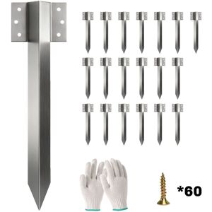 Outsunny 20 Pack Railway Sleeper Brackets, 41 cm Heavy Duty Galvanised Steel Sleeper Stakes with Screws and Gloves Outsunny 20 Pack Railway Sleeper Brackets, 41 cm Heavy Duty Galvanised Steel Sleeper Stakes with Screws and Gloves