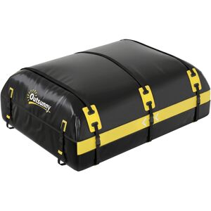 Outsunny Car Roof Bag, 21 Cubic Feet Waterproof Soft Car Roof Box Roofing Cargo Carrier w/ Reflective Arrows, Door Hooks, Yellow Outsunny Car Roof Bag, 21 Cubic Feet Waterproof Soft Car Roof Box Roofing Cargo Carrier w/ Reflective Arrows, Door Hooks, Yellow
