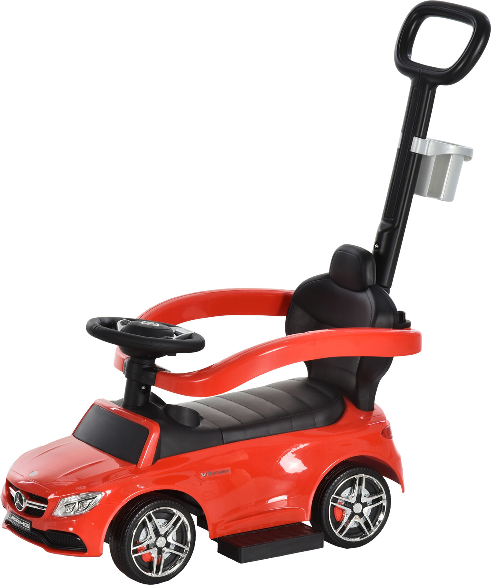 HOMCOM Baby Push Along Car Toddlers Ride On Car Stroller Licensed PP Mercedes-Benz for Ages 12-36 Months, Red