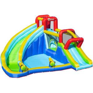 Outsunny Kids Inflatable Bounce Castle, 5 in 1 with Trampoline, Slide, Water Pool, Climbing Wall, for Ages 3-8, 3.85x3.65x2m