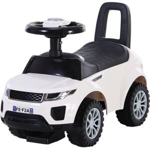 HOMCOM 3-in-1 Ride On Car for Toddlers, Foot to Floor Slider with Horn, Steering Wheel and Under Seat Storage, White