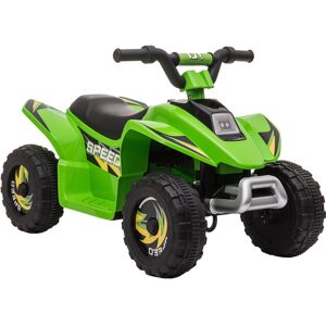 HOMCOM 6V Kids Electric Toy Car ATV Toy Quad Bike Four Big Wheels w/ Forward Reverse Functions Toddlers aged 18-36 months, Green