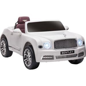 HOMCOM Kids Electric Ride On Car with Parent Remote, 12V Battery Powered Toy Car with Music Horn Lights MP3 Suspension Wheels for 37-72 Months, White