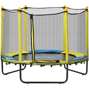 HOMCOM 4.6FT / 55 Inch Kids Trampoline with Enclosure Safety Net Pads Indoor Trampolines for Child 3-10 Years Old, Yellow