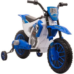 HOMCOM 12V Kids Electric Motorbike Ride On Motorcycle Vehicle Toy with Training Wheels for 3-5 Years Old, Blue