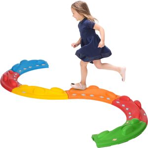 ZONEKIZ Kids Balance Beam, Kids 6 Pieces Stepping Stones Obstacle Course, for Ages 3-8 Years - Multicoloured