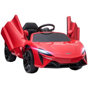 HOMCOM McLaren Officially Licensed Children's Electric Ride-On Car with Scissor Doors, 12V Battery, Parental Remote Control, Sound Effects, MP3, Red