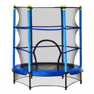 HOMCOM Junior Trampoline with Safety Net, Indoor/Outdoor Bouncer for Kids 3-10 Years, Blue