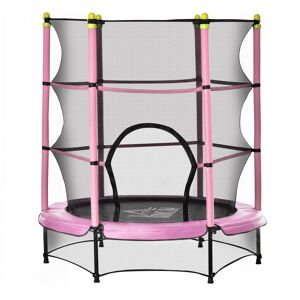 HOMCOM 5.2FT Kids Trampoline with Safety Enclosure, Indoor Outdoor Toddler Trampoline for Ages 3-10 Years, Pink