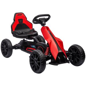 HOMCOM Children Pedal Go Kart, Kids Ride on Racer w/ Adjustable Seat, Shock Absorption EVA Tyres, Handbrake, for Kids Aged 3-8, Red