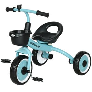 AIYAPLAY Kids Trike, Tricycle, with Adjustable Seat, Basket, Bell, for Ages 2-5 Years - Blue