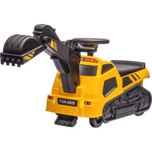 HOMCOM Ride on Tractor, 3 in 1 Ride on Excavator, Bulldozer, Road Roller, Pretend Play Construction No Power Truck w/ Music, for 18-48 Months, Yellow