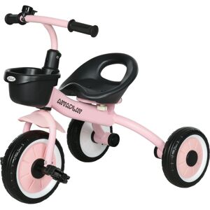 AIYAPLAY Kids Trike, Tricycle, with Adjustable Seat, Basket, Bell, for Ages 2-5 Years - Pink