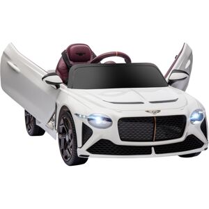 HOMCOM Bentley Bacalar Licensed 12V Kids Electric Ride on Car w/ Remote Control, Powered Electric Car w/ Portable Battery, for Kids Aged 3-5, White