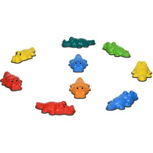 ZONEKIZ 9PCs Kids Stepping Stones, Crocodile Design with Anti-slip Edge Balance River Stones, Indoor Outdoor, Stackable