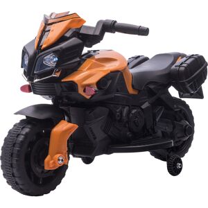 HOMCOM Kids Electric Pedal Motorcycle Ride-On Toy Battery Powered Rechargeable 6V Realistic Sounds 3 km/h Max Speed for Girls Boy 18-48 months Orange