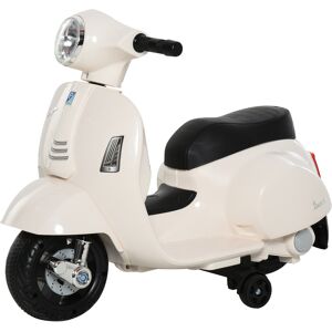 HOMCOM Vespa Licensed Kids Ride On Motorcycle 6V Battery Powered Electric Trike Toys for 18-36 Months with Horn Headlight White