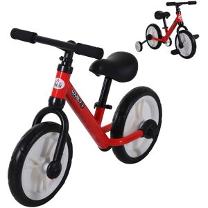 HOMCOM Toddler Balance Bike, Durable PP Material, Removable Stabilisers for Learning, Vibrant Red