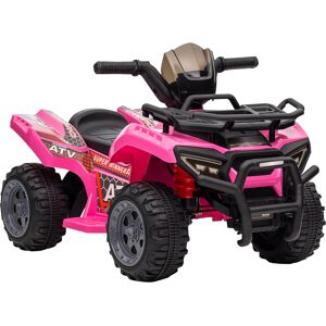 HOMCOM Kids Electric ATV Ride-On Toy, 6V Battery-Powered Quad Bike with Working Headlights, for Toddlers 18-36 Months, Pink