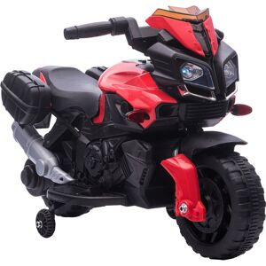 HOMCOM Kids Electric Pedal Motorcycle Ride-On Toy Battery Powered Rechargeable 6V Realistic Sounds 3 km/h Max Speed for Girls Boy 18-48 months Red