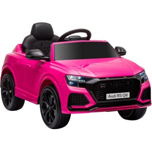 HOMCOM Compatible 6V Battery-powered Kids Electric Ride On Car Audi RS Q8 Toy with Parental Remote Control Music Lights USB MP3 Bluetooth Pink