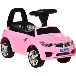 HOMCOM Baby Toddler Ride On Car, Foot to Floor Slider with Horn, Music, Working Lights, Storage, Big Steering Wheel, Pink