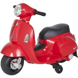 HOMCOM Vespa Licensed Kids Ride On Motorcycle 6V Battery Powered Electric Trike Toys for 18-36 Months with Horn Headlight Red