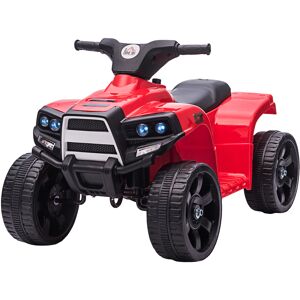 HOMCOM 6 V Kids Ride on Cars Quad Bike Electric ATV Toy for Toddlers w/ Headlights Battery Powered for 18-36 months Black+Red