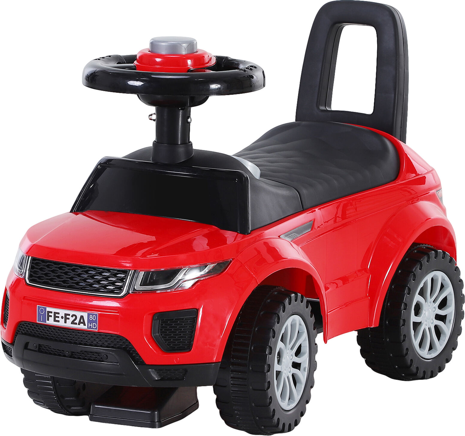 HOMCOM 3-in-1 Ride On Car Foot To Floor Slider Toddler w/ Horn Steering Wheel NO POWER Manual Under Seat Storage Safe Design Red