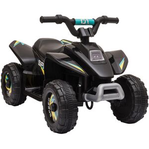 HOMCOM 6V Kids Electric Ride on Car ATV Toy Quad Bike Four Big Wheels w/ Forward Reverse Functions Toddlers aged 18-36 months Black Aosom UK