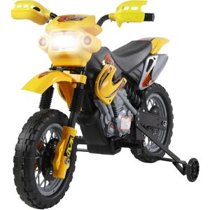 HOMCOM Kids Electric Motorbike Child Ride on Motorcycle 6V Battery Scooter (Yellow) Aosom UK